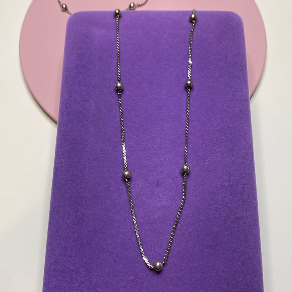 💛 Sterling Silver Plated Station Ball Necklace